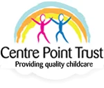 Centre Point Trust childcare logo with rainbow.