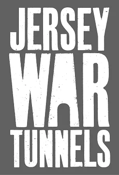 Jersey War Tunnels logo in white letters.